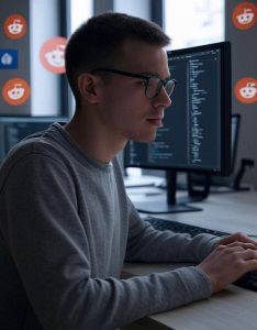 software developer analyzing codes